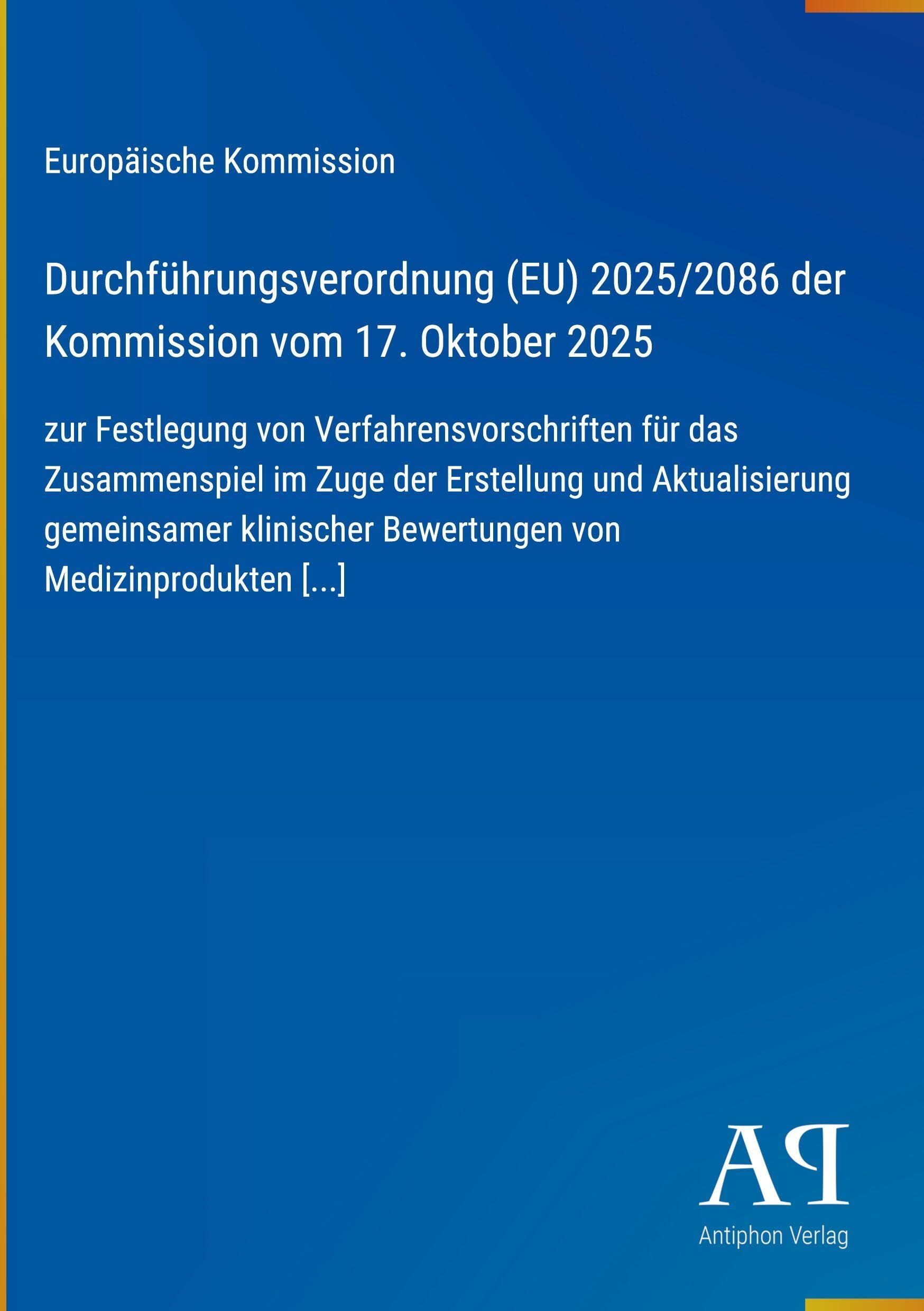Durchführungsverordnung (EU) 2025/2086 der Kommission vom 17. Oktober 2025