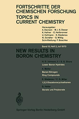 New Results in Boron Chemistry (Topics in Current Chemistry, 15/2)