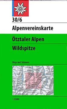 Ötztaler Alpen, Wildspitze: Wege und Skitouren - Topographische Karte 1:25.000 (Alpenvereinskarten)