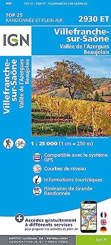 2930ET Villefranche-Sur-Saône - Vallée de l'Azergues - Beaujolais 1 : 25 000