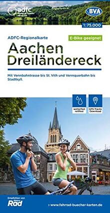 ADFC-Regionalkarte Aachen /Dreiländereck, 1:75.000, reiß- und wetterfest, GPS-Tracks Download: Mit Vennbahntrasse bis St. Vith und Vennquerbahn bis Stadtkyll (ADFC-Regionalkarte 1:75000)