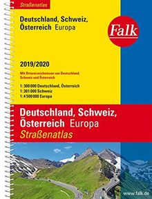 Falk Straßenatlas Deutschland, Schweiz, Österreich, Europa 2019/2020 1 : 300 000 (Falk Atlanten)