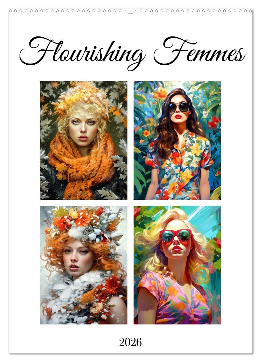 Flourishing Femmes (Wall Calendar 2026 DIN A2 portrait), CALVENDO 12 Month Wall Calendar: Embark on a journey through the realms of Flourishing Femmes ... your senses with their everlasting allure.