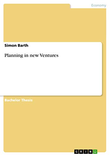 Planning in new Ventures