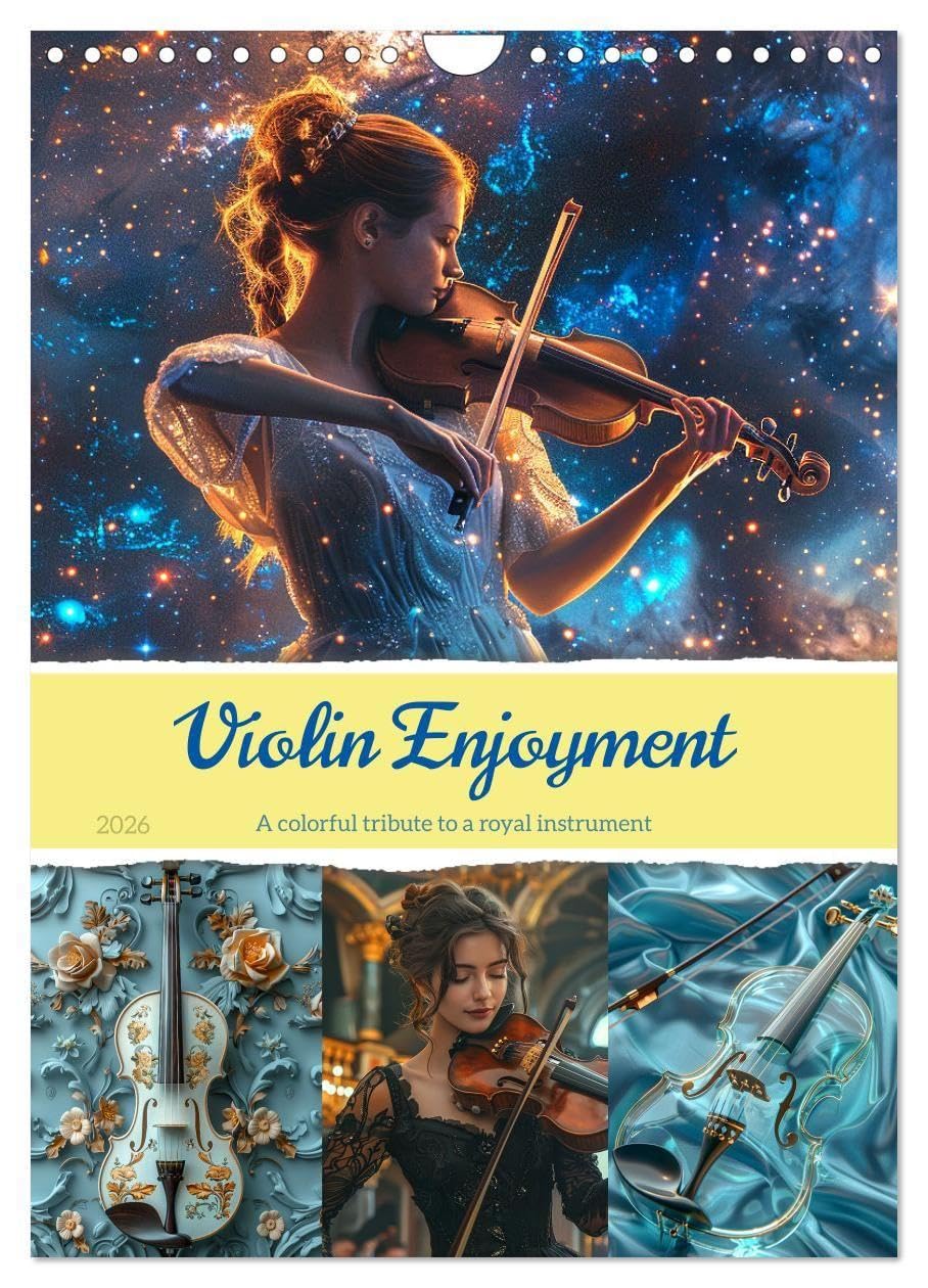 Violin Enjoyment (Wall Calendar 2026 DIN A4 portrait), CALVENDO 12 Month Wall Calendar: A royal instrument interpreted artistically (CALVENDO Art)