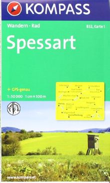 Spessart: Wanderkarten-Set mit Radrouten und Aktiv Guide in der Schutzhülle. GPS-genau. 1:50000