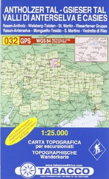 Antholzertal, Gsiesertal: Wanderkarte Tabacco 032. 1:25000 (Cartes Topograh)