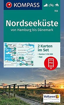 Nordseeküste von Hamburg bis Dänemark: 2 Wanderkarten 1:50000 im Set inklusive Karte zur offline Verwendung in der KOMPASS-App. Fahrradfahren. Reiten. (KOMPASS-Wanderkarten) | Buch | Zustand gut