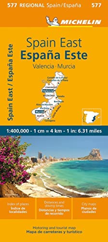 Michelin Valencia, Murcia: Straßen- und Tourismuskarte 1:400.000 (MICHELIN Regionalkarten)
