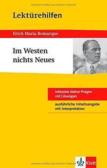 Klett Lektürehilfen Im Westen nichts Neues: für Oberstufe und Abitur