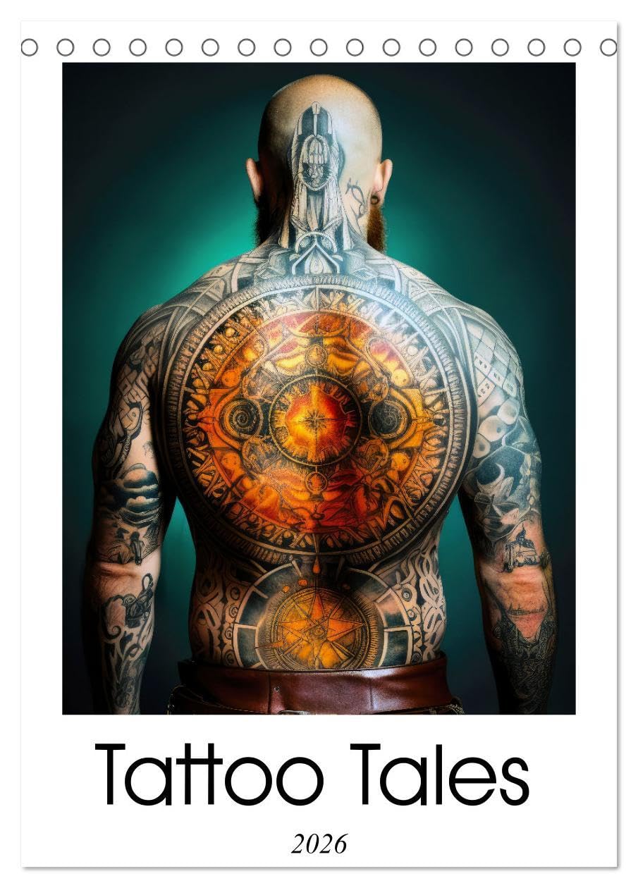Tattoo Tales (Desk Calendar 2026 DIN A5 portrait), CALVENDO 12 Month DeskCalendar: Embark on a captivating journey through time with Tattoo Tales ... of medieval art and inked masterpieces.