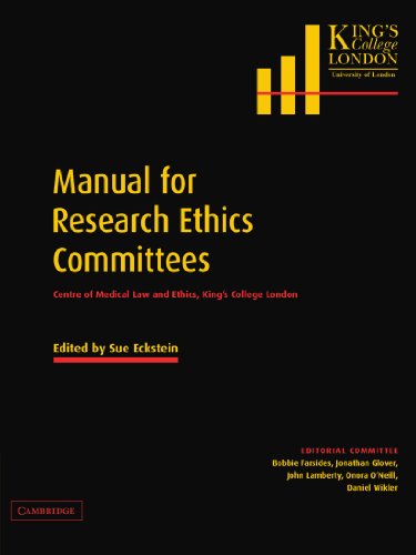 Manual for Research Ethics Committees: Centre of Medical Law and Ethics, King's College London