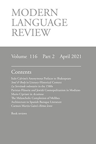 Modern Language Review (116: 2) April 2021