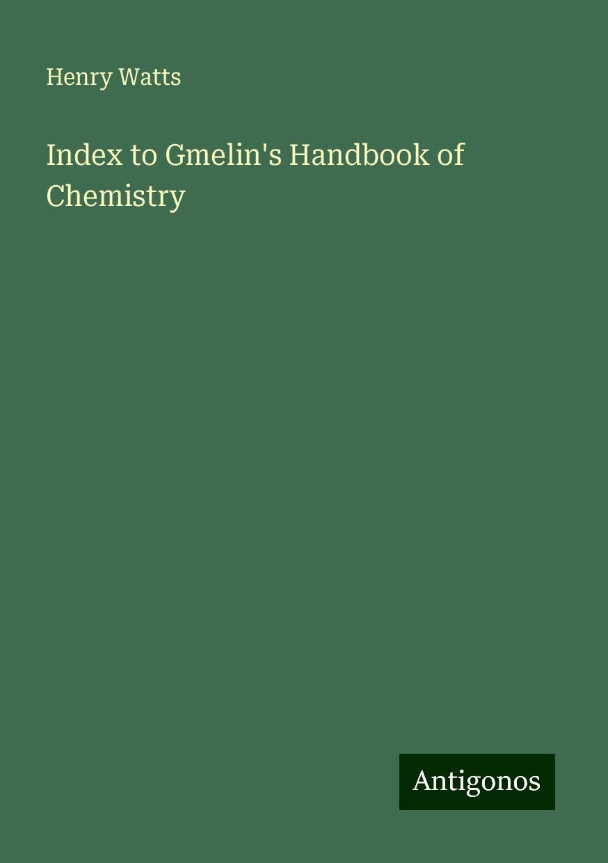 Index to Gmelin's Handbook of Chemistry