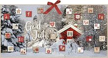 Wand-Adventskalender God Jul: großformatiger Wandkalender mit nordischem Motiv und 24 Briefchen