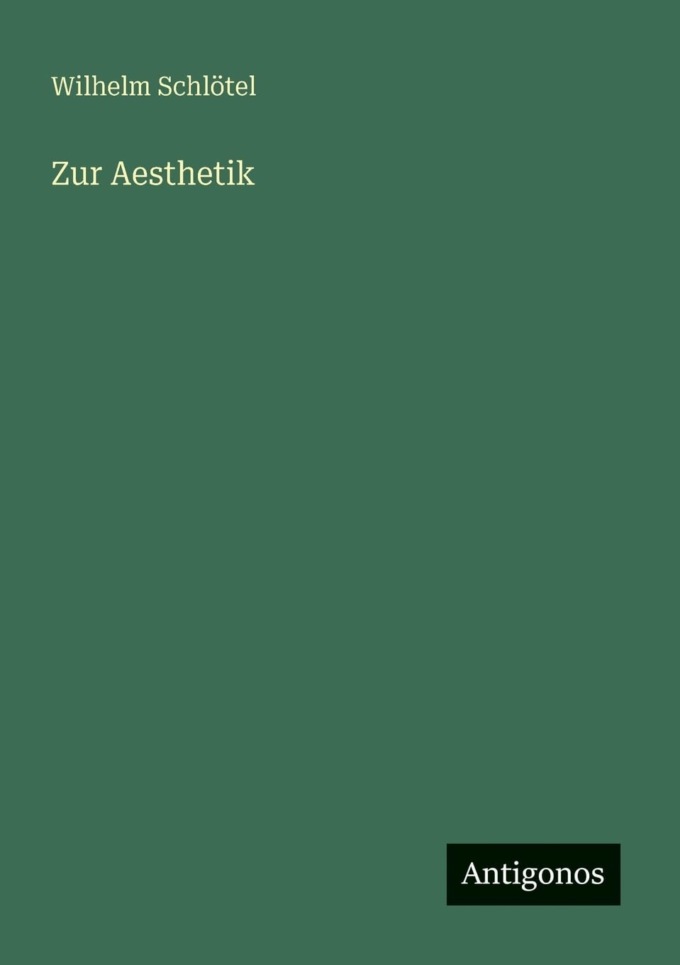 Zur Aesthetik