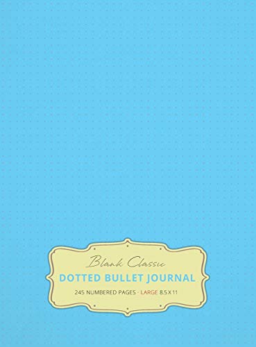 Large 8.5 x 11 Dotted Bullet Journal (Sky Blue #10) Hardcover - 245 Numbered Pages