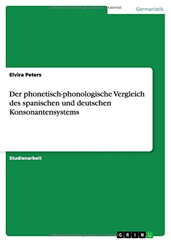 Der phonetisch-phonologische Vergleich des spanischen und deutschen Konsonantensystems