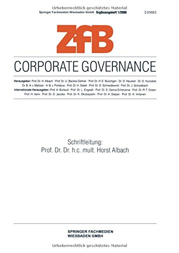 Corporate Governance (ZfB Special Issue)