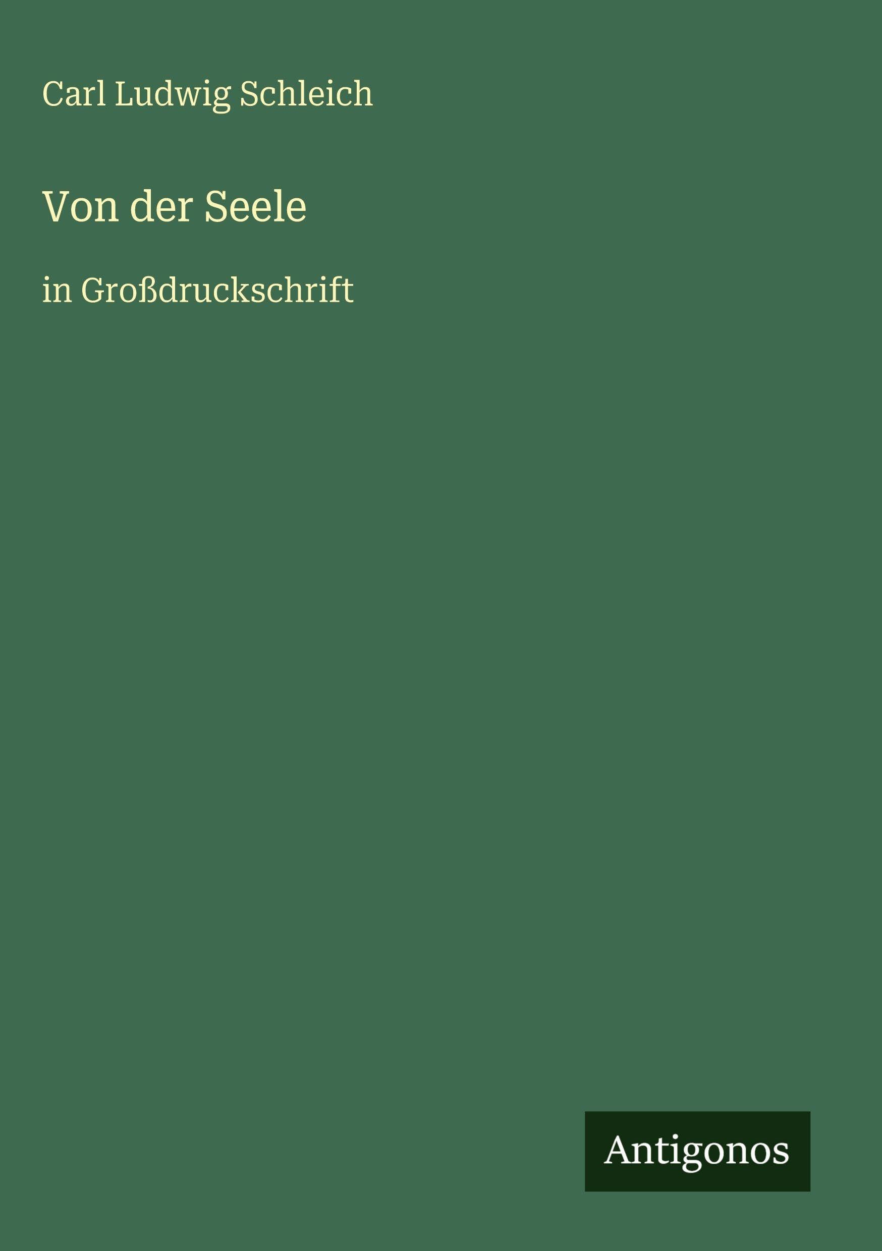 Von der Seele: in Großdruckschrift