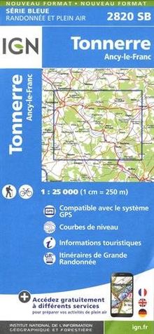 IGN Karte, Serie Bleue Tonnerre. Ancy-le-Franc