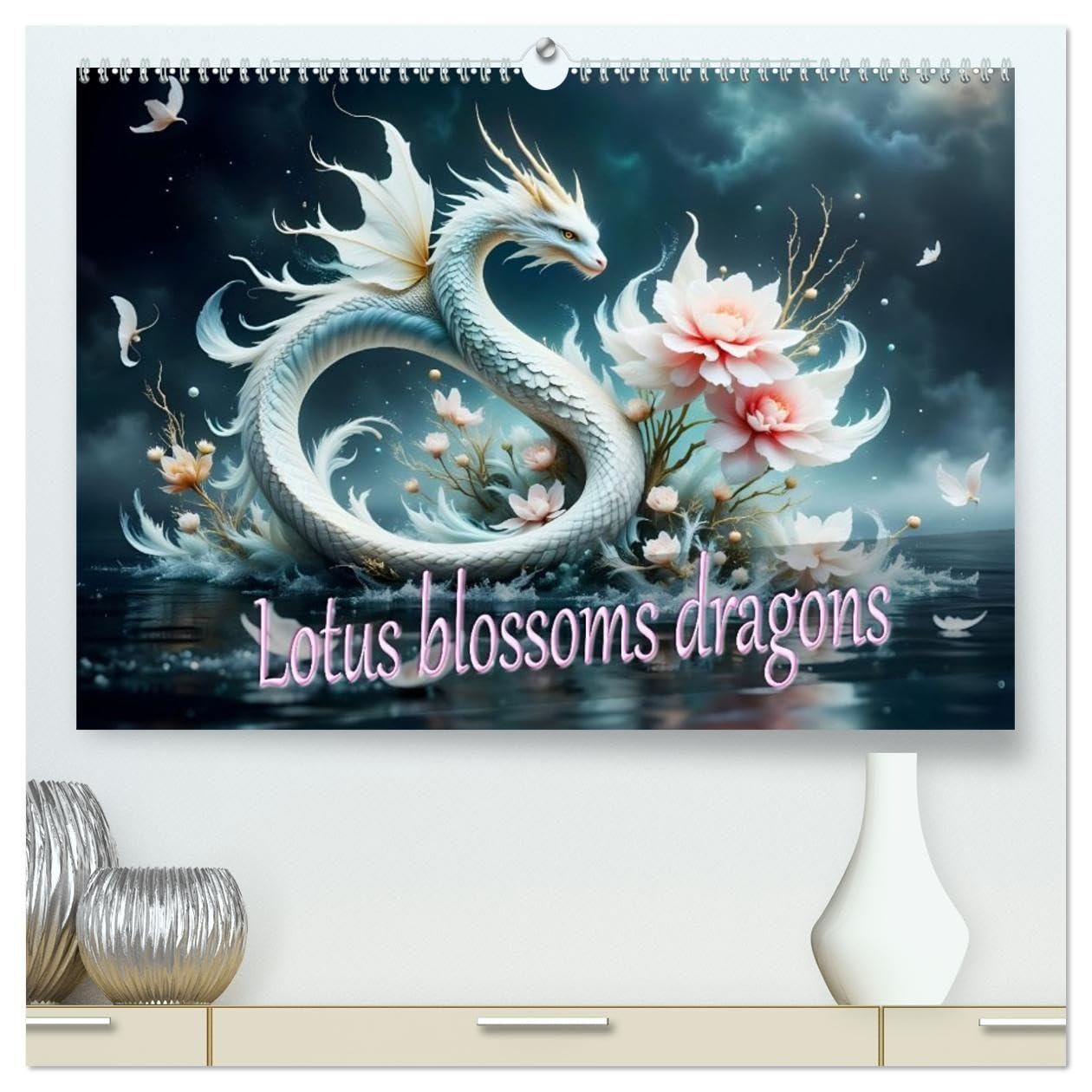 Lotus blossom dragons (High Quality Premium Wall Calendar 2027 DIN A2 landscape),CALVENDO 12 Month Wall Calendar
