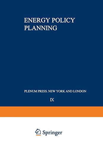 Energy Policy Planning (Nato Conference Series, 9, Band 9)