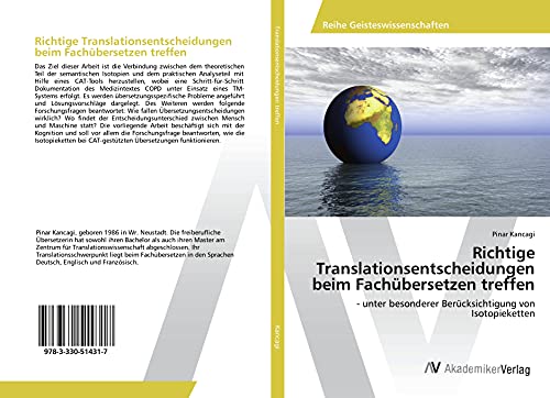 Richtige Translationsentscheidungen beim Fachübersetzen treffen: - unter besonderer Berücksichtigung von Isotopieketten