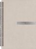 Notizbloch Soft Touch taupe: Notizbuch, Spiralblock, Bullet Journal mit Silberveredelung, To-Dos, A5, liniert/dotted, mit Zetteltasche und Softcover in edler Lederoptik -SchreibLiebe