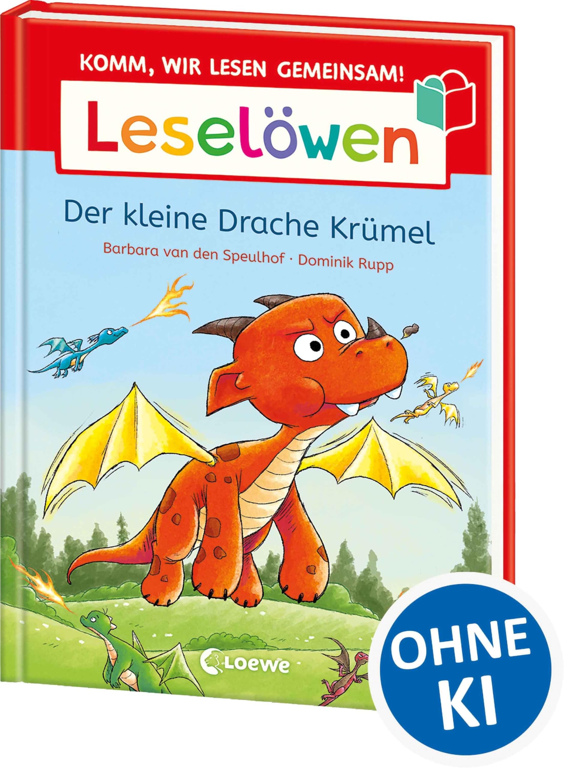Leselöwen - Komm, wir lesen gemeinsam! - Der kleine Drache Krümel: Gemeinsam laut lesen - Mit Leselernschrift ABeZeh und Silbenfärbung - Erstlesebuch für Kinder ab 5 Jahren