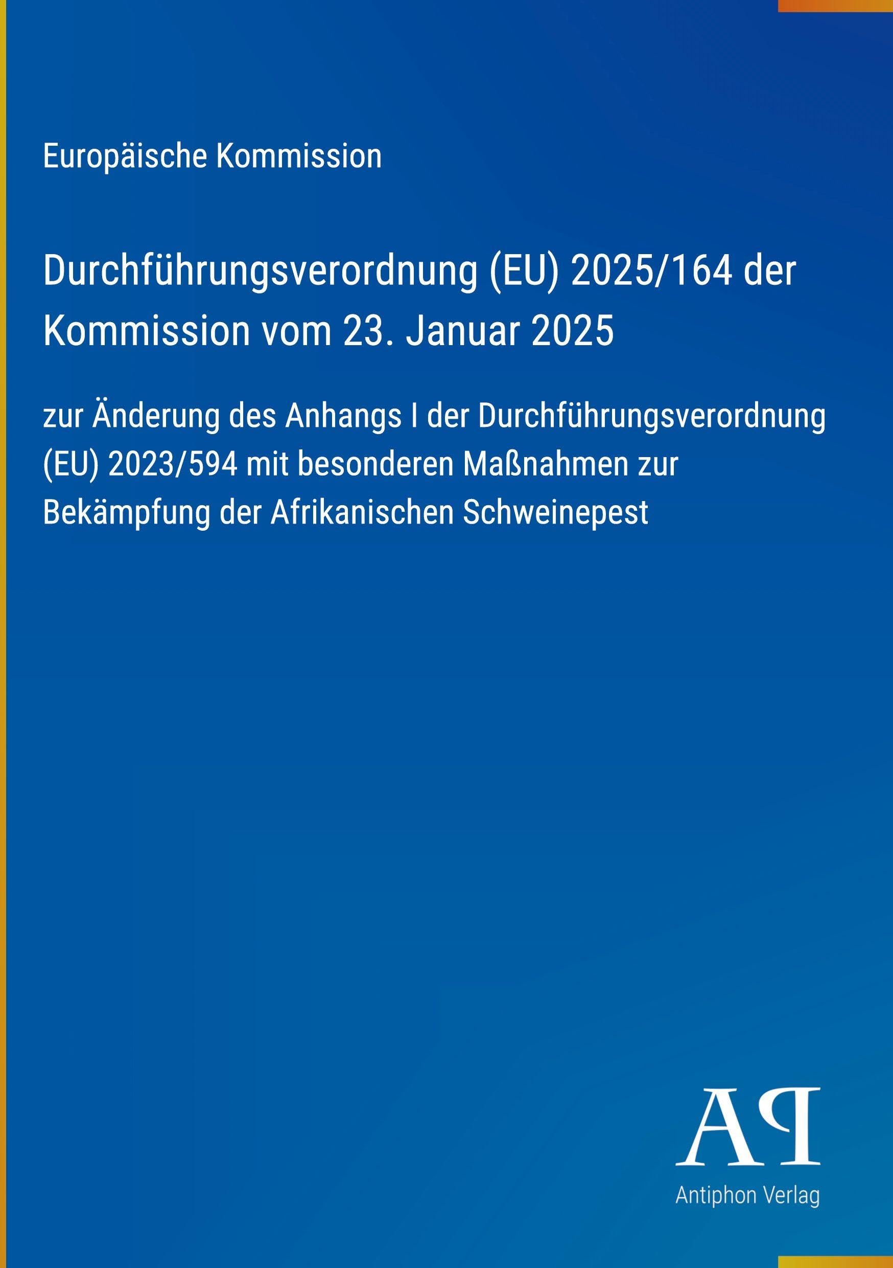 Durchführungsverordnung (EU) 2025/164 der Kommission vom 23. Januar 2025