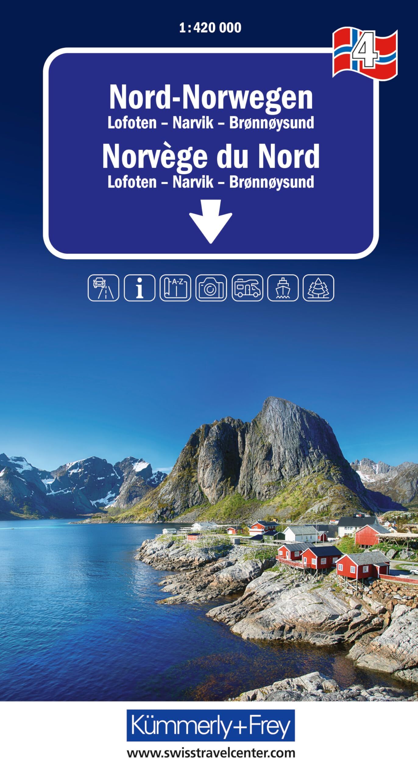 Kümmerly+Frey Regional-Strassenkarte 4 Nord-Norwegen 1:420.000