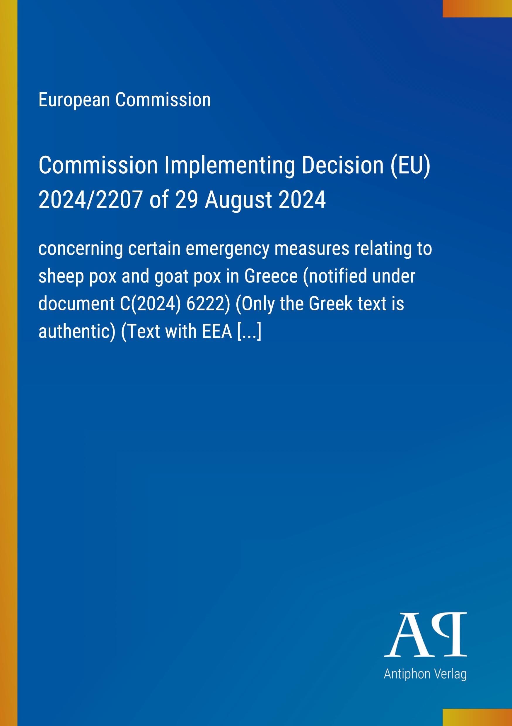 Commission Implementing Decision (EU) 2024/2207 of 29 August 2024