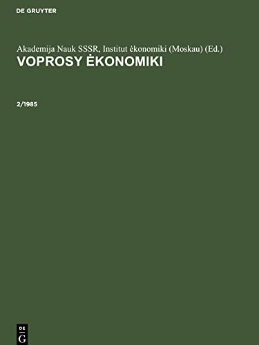 Voprosy e¿konomiki, Voprosy e¿konomiki