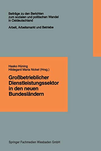 Großbetrieblicher Dienstleistungssektor in den neuen Bundesländern: Finanzdienstleistungen, Einzelhandel, Krankenpflege (Beiträge zu den Berichten der ... neuen Bundesländern e.V. (KSPW), 1.6, Band 1)