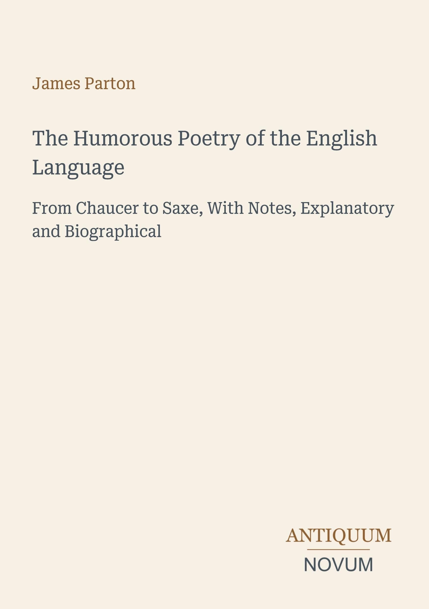 The Humorous Poetry of the English Language
