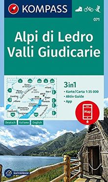 Alpi di Ledro, Valli Giudicarie: 3in1 Wanderkarte 1:35000 mit Aktiv Guide inklusive Karte zur offline Verwendung in der KOMPASS-App. Fahrradfahren. Skitouren. (KOMPASS-Wanderkarten, Band 71)