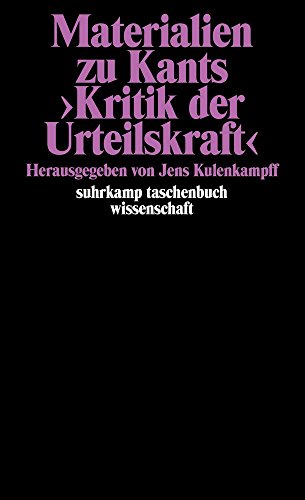 Materialien zu Kants >Kritik der Urteilskraft< (suhrkamp taschenbuch wissenschaft)