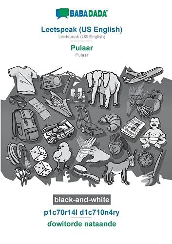 BABADADA black-and-white, Leetspeak (US English) - Pulaar, p1c70r14l d1c710n4ry - ¿owitorde nataande: Leetspeak (US English) - Pulaar, visual dictionary