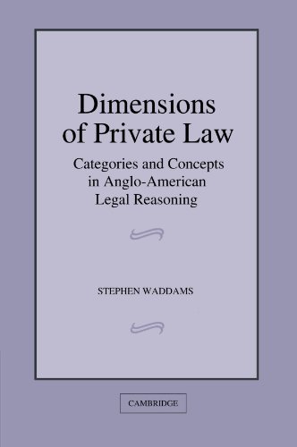 Stephen Waddams Dimensions Of Private Law, Categories And Concepts In Anglo-American Legal Reasoning