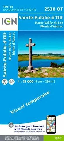 Sainte-Eulalie-d'Olt Haute Vallée du Lot Monts d'Aubrac 1:25 000