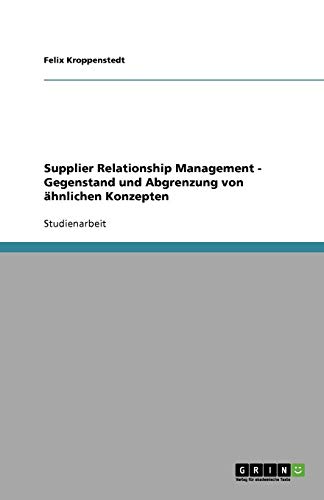 Supplier Relationship Management - Gegenstand und Abgrenzung von ähnlichen Konzepten
