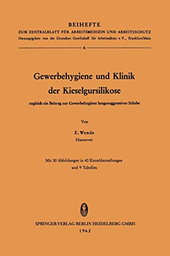 Gewerbehygiene und Klinik der Kieselgursilikose: zugleich ein Beitrag zur Gewerbehygiene lungenaggressiver Stäube (Beihefte zum Zentralblatt für Arbeitsmedizin und Arbeitsschutz)