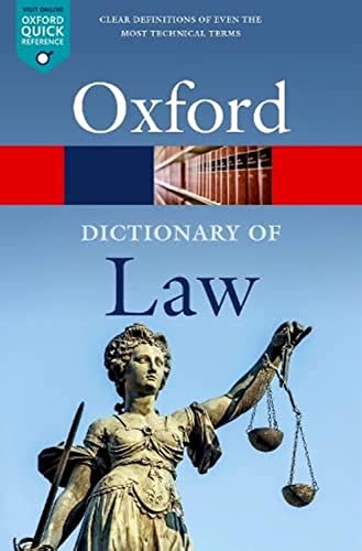 Jonathan Law A Dictionary Of Law (Oxford Quick Reference)