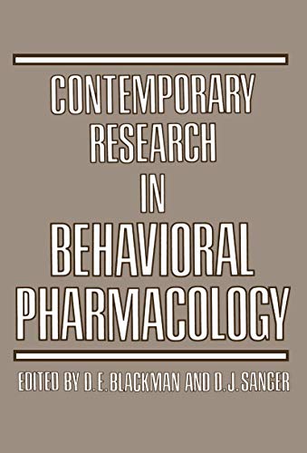 Contemporary Research in Behavioral Pharmacology