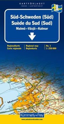 Kümmerly & Frey Karten, Süd-Schweden (Süd): South: Malmö, Växjö, Kalmar (Regional Maps - Schweden): South: Malmo, Varberg, Oskarshamn