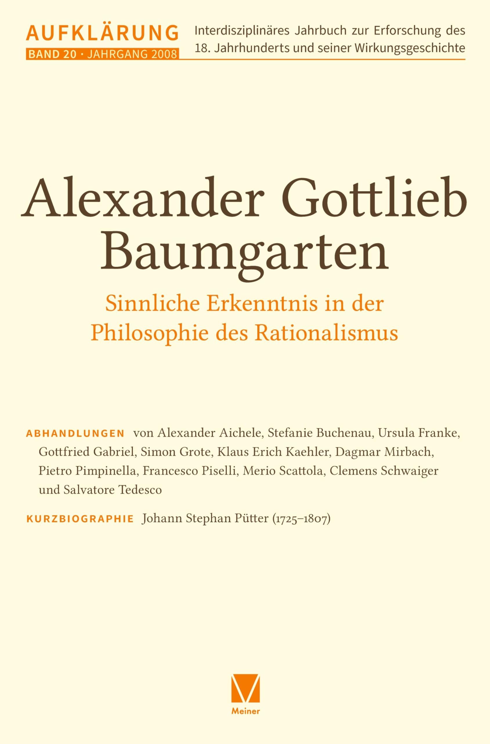 Alexander Gottlieb Baumgarten: Sinnliche Erkenntnis in der Philosophie des Rationalismus