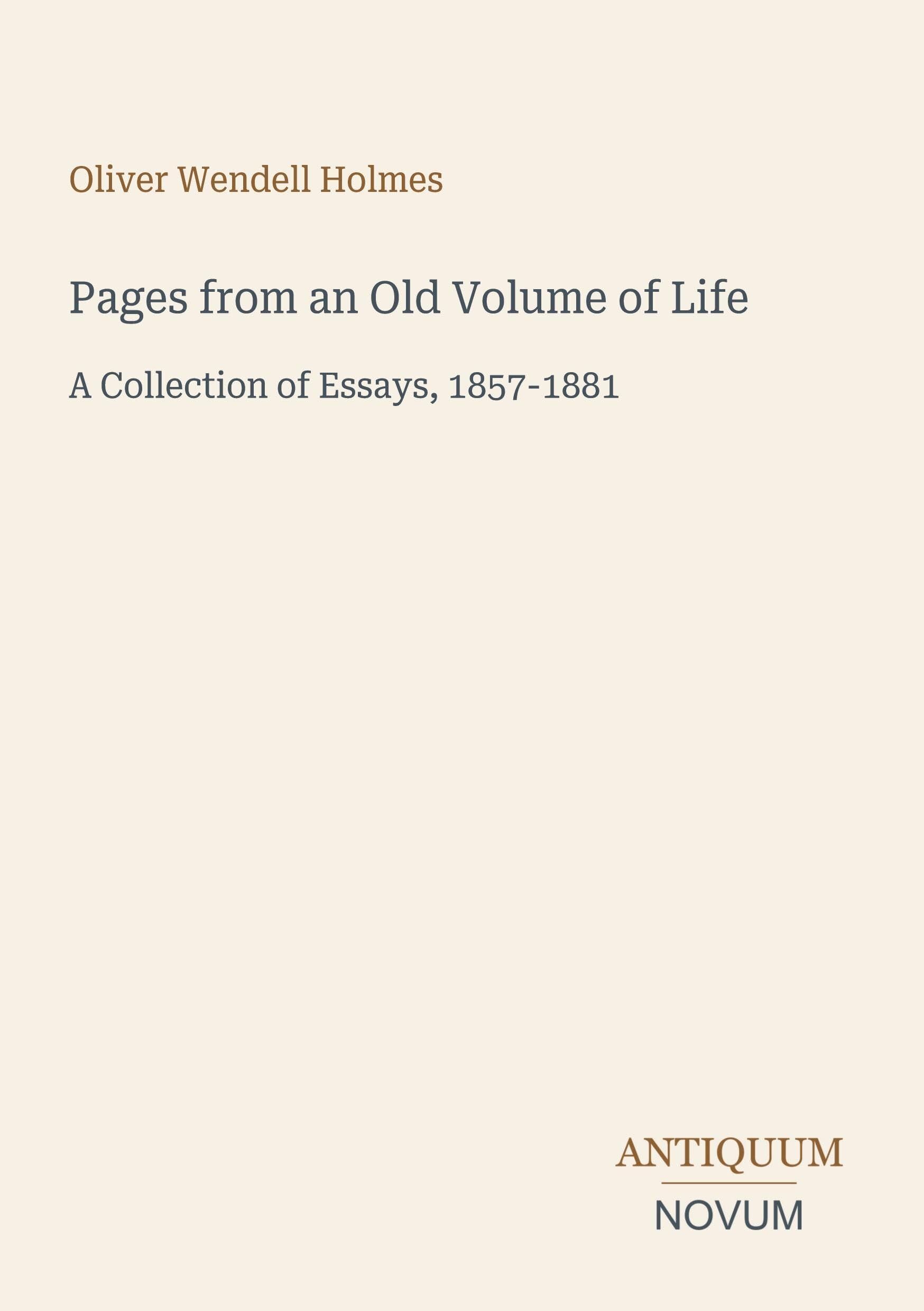 Pages from an Old Volume of Life
