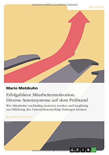 Erfolgsfaktor Mitarbeitermotivation. Diverse Anreizsysteme auf dem Prüfstand: Wie Mitarbeiter nachhaltig motiviert werden und langfristig zur Erhöhung des Unternehmenserfolgs beitragen können