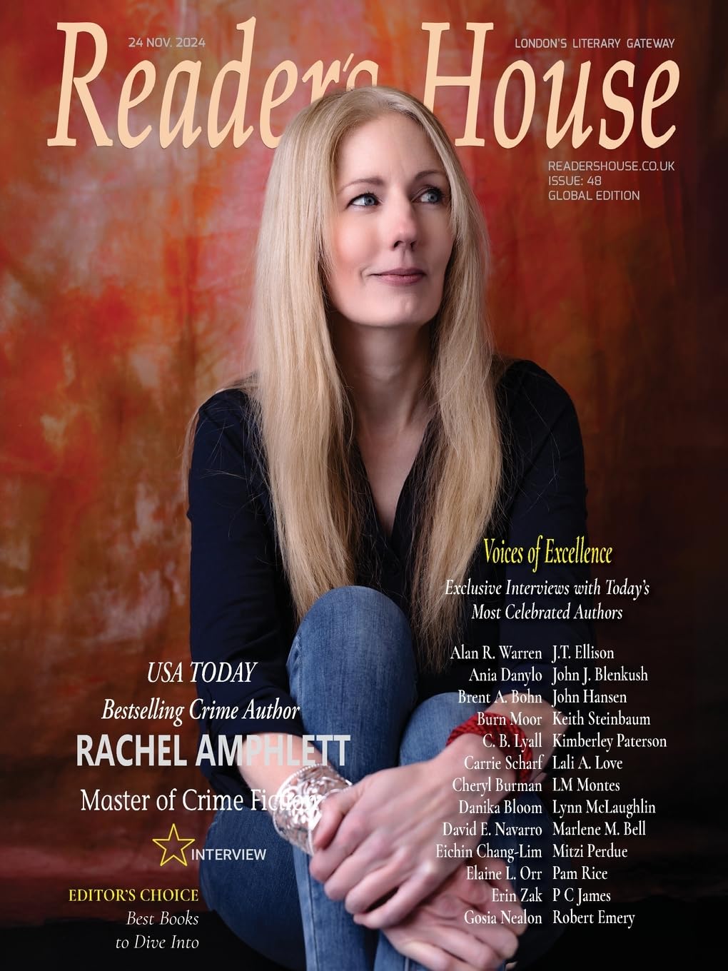 Reader's House Magazine - RACHEL AMPHLETT: Interviews with award winning authors; Danika Bloom, Keith Steinbaum, Kimberley Paterson, Cheryl Burman, C. ... John J Blenkush, David (Issue, Band 48)